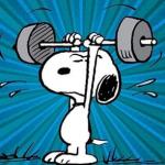 Snoopy with Barbell
