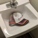 hat in the sink