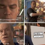 detroit become painter | 28 STAB WOUNDS | image tagged in detroit become painter | made w/ Imgflip meme maker