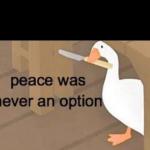 Peace was never an option meme