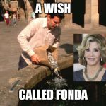 Fishing well (with apologies to Ms Fonda). | A WISH; CALLED FONDA | image tagged in wishing for finals | made w/ Imgflip meme maker