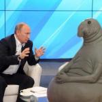 Putin talking to walrus