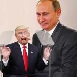 Ventriloquist Putin and his dummy Pinocchio Trump