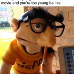 Jeffy the Imposter | When you try to go to a rated-R movie and you're too young be like | image tagged in jeffy,adult movie,disguise | made w/ Imgflip meme maker