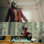 Joker gets hit by taxi meme