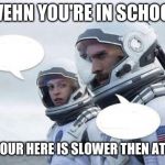 one hour on this planet | WEHN YOU'RE IN SCHOOL; ONE HOUR HERE IS SLOWER THEN AT HOME | image tagged in one hour on this planet | made w/ Imgflip meme maker