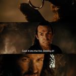 Elrond tells Isildur to cast the One Ring into the fires