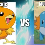 Charmander VS Squirtle | TORCHIC; MUDKIP; VS | image tagged in charmander vs squirtle | made w/ Imgflip meme maker