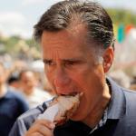 Mitt Romney stuffs mouth