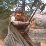 Gimli wielding axe