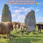 The Standing Stones | CLAIRE, PLEASE COME BACK TO ME THROUGH THE STONES  😢 | image tagged in the standing stones | made w/ Imgflip meme maker