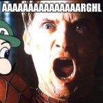 Tobey Maguire aka Spider-Man gets scared by Weegee | AAAAAAAAAAAAAAARGHL | image tagged in memes,funny,spiderman,weegee,halloween | made w/ Imgflip meme maker