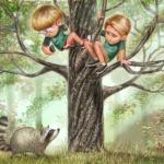 Kids stuck in tree