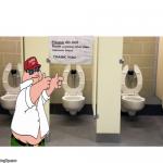 Peter Griffin Do Not Flush Toilet meme