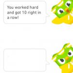 Duolingo 10 in a Row meme