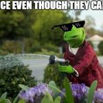 Kermit Plants | THERE NICE EVEN THOUGH THEY CAN EAT YOU | image tagged in kermit plants | made w/ Imgflip meme maker