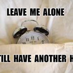 Daylight Savings | LEAVE  ME  ALONE; I  STILL  HAVE  ANOTHER  HOUR | image tagged in daylight savings | made w/ Imgflip meme maker