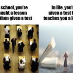 Lessons and Tests meme