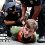 Arresting Protestor | AM I BEING DETAINED? AM I FREE TO GO? | image tagged in arresting protestor | made w/ Imgflip meme maker