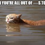 mad cat | WHEN YOU'RE ALL OUT OF ----S TO GIVE | image tagged in mad cat | made w/ Imgflip meme maker