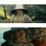 Gandalf and Bilbo meme