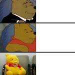 Winnie the pooh with weird smile meme