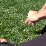 Tackled grass in face GIF Template