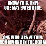 It's a sarlacc | KNOW THIS. ONLY ONE MAY ENTER HERE. ONE WHO LIES WITHIN. THE DIAMOND IN THE ROUGH. | image tagged in it's a sarlacc | made w/ Imgflip meme maker