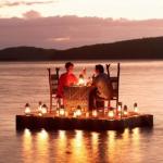 Romantic lake dinner