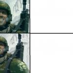 Smiling guardsman meme