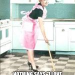 That Special Gift For The Little Woman | IT'S ALMOST CHRISTMAS GUYS; NOTHING SAYS "I LOVE YOU" MORE THAN THAT NEW MOP | image tagged in mopping | made w/ Imgflip meme maker