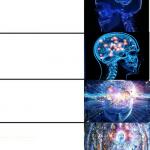 Expanding brain with man
