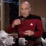 Picard Drinking Tea