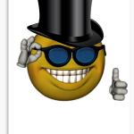 top hat sunglasses emoji