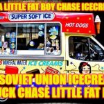 ice cream truck | IN AMERICA LITTLE FAT BOY CHASE ICECREAM TRUCK; IN SOVIET UNION ICECREAM TRUCK CHASE LITTLE FAT BOY | image tagged in ice cream truck | made w/ Imgflip meme maker