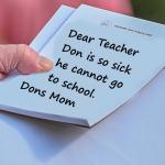 Don's school note