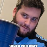 smirkingDerek | THE FACE YOU MAKE; WHEN YOU BEAT CHASE 5 TIMES IN A ROW. | image tagged in smirkingderek | made w/ Imgflip meme maker