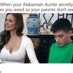 Alabamian Auntie | image tagged in alabamian auntie | made w/ Imgflip meme maker