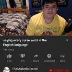 Saying every curse word in the English Language meme
