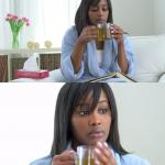 Black Woman Drinking Tea (4 Panels)
