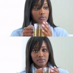 Black Woman Drinking Tea (2 Panels) template