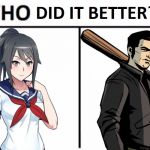 And the winner by knockout is... | image tagged in who did it better,yandere simulator,yandere,gta,gta 3 | made w/ Imgflip meme maker
