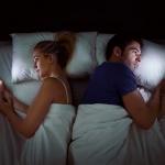 Couple Phone Bed