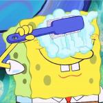 Spongebob brushing eyes