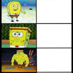 Baby spongebob to buff spongebob meme