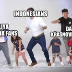 Ukraine and Kazakhstan junior eurovision singer fan meet and greet (2019, colorized) | INDONESIANS; DARINA KRASNOVETSKA FANS; DANELIYA TULESHOVA FANS | image tagged in memes,fake history,funny,indonesia,kazakhstan,ukraine | made w/ Imgflip meme maker