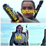 Luke Skywalker tosses Episode 9