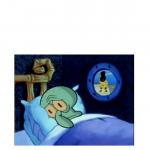 Squidward unable to sleep due to SpongeBob