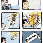Incels be like | I DESERVE A GIRL BECAUSE I'M A NICE GUY! YOUR A PERV | image tagged in angel tumblr version 2,memes,incel,nice guy | made w/ Imgflip meme maker