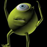 Mike Wazowski Contemplating Existence Mid-Fall